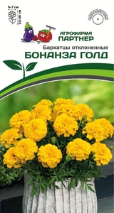 Бархатцы Бонанза Голд отклоненные 10 шт, Бордюры, рабатки, клумбы и контейнеры с ними всегда смотрятся эффектно и одновременно очень тепло и душевно, Партнёр