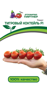Томат Тигровый коктейль F1 5 шт,ультраранний, хорош в свежем виде, для консервирования, заморозки, Партнёр
